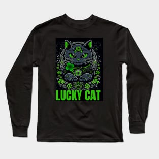 Lucky Cat Clover Long Sleeve T-Shirt